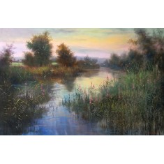 Tahir Bilal Ummi, 30 x 48 Inch, Oil on Canvas, Landscape Painting, AC-TBL-146